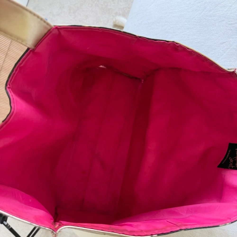 Y2K Victorias Secret Supermodel Tote Bag Gold Black Angel Wing Studded Large